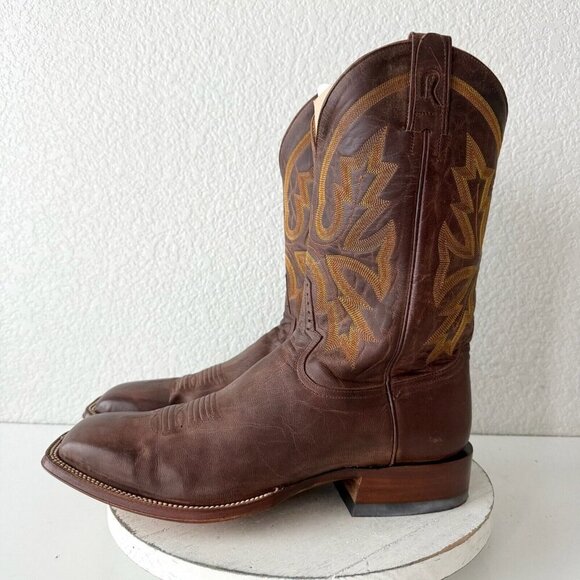 NEW Rod Patrick Mens Cowboy Boots Size 3A Perro Loco Brown Western Square Toe - Picture 5 of 12